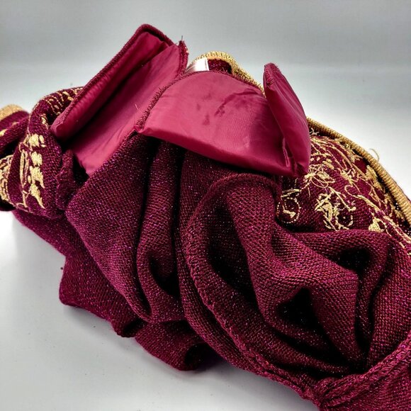 Vintage 90S Y2K Jaclyn Smith Petite Burgundy Cardigan Embroidery & Pearls Accent - Picture 14 of 14